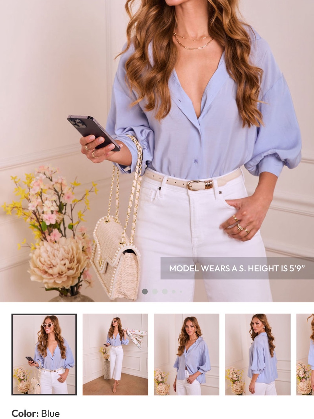 Light Lavender Button-Down Women's Blouse Vici